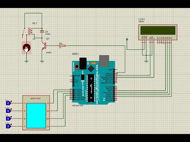 Smart Water Level Monitor and Controller using Arduino || Proteus Simulation