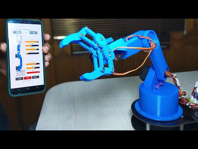Programmable Arduino Robotic Arm Using Smartphone Controller | Mechatronics
