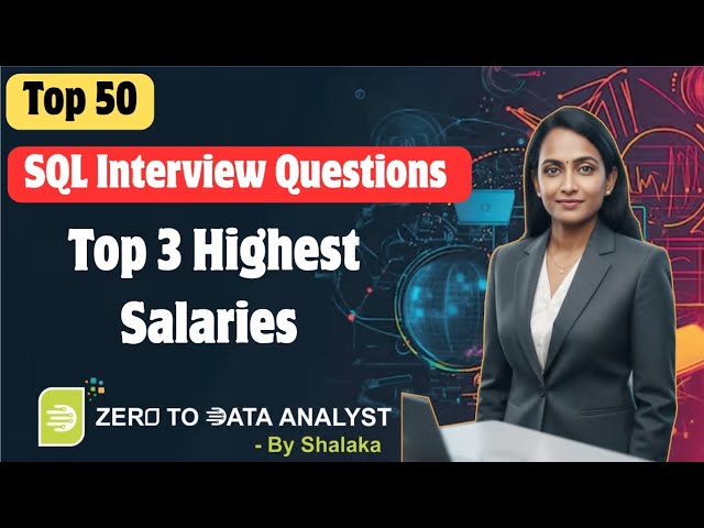 👉 SQL Query to Find Top 3 Highest Salary Employees in SQL Server | Interview Question