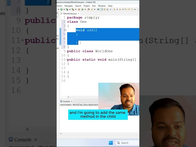 Method Overriding in Java #seleniumjava #testingframework #java #automationtesting #selenium #sdet