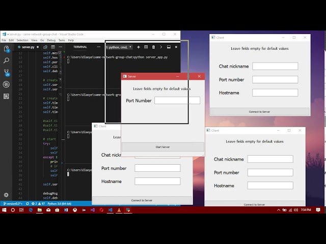 GUI Group Chat App with Python - Demo