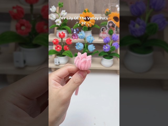 how to make flowers pot with pipe cleaners | lily of the valley making tutorial #pipecleanercraft