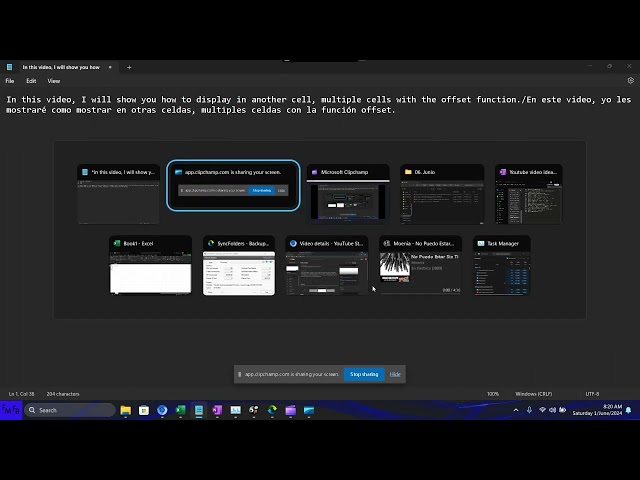 Como mostrar multiples celdas en otra ubicación con la función Offset
