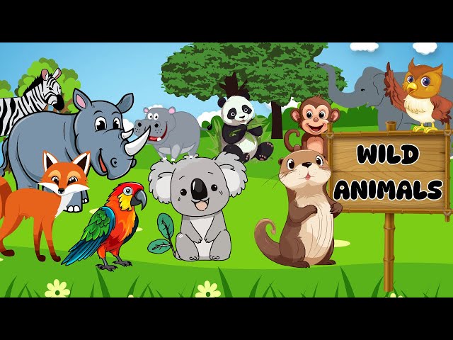 Wild Animals Names and Sounds | Wild Animals For Kids | Toddlers Educational Video