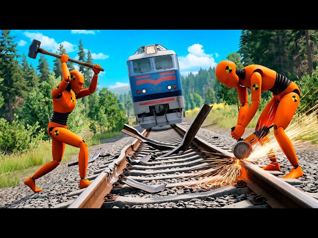NO BRAKES 3 | Train vs Broken Rails - BeamNG.Drive