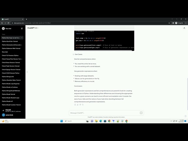 python generator expression vs list comprehension