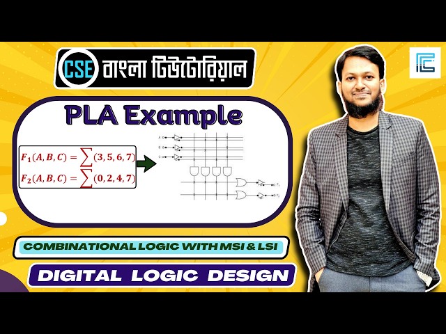 PLA Implementation Example Bangla | Programmable Logic Array Implementation Example | #pla