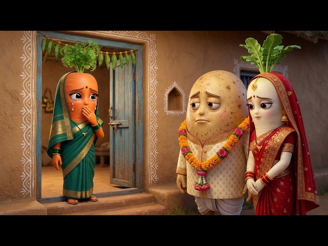 Gajar K Rehte Howe Aloo Ne Karli Doosri Shaadi 💔| Emotional Sabji Cartoon Story