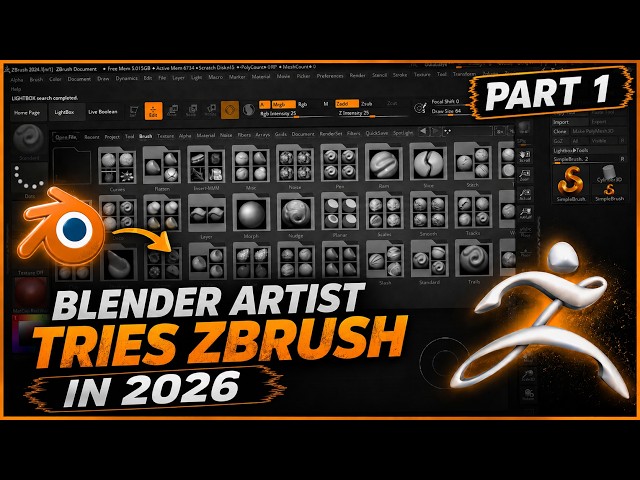 Blender Artist Tries Zbrush In 2026 (Part 1)