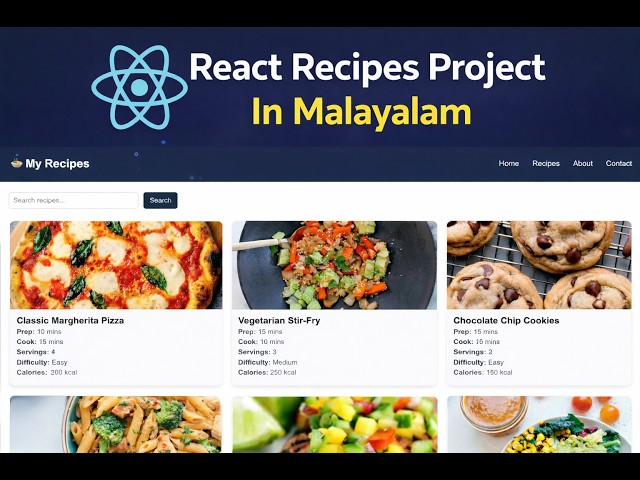 ReactJS Project For Beginners Malayalam | Recipe Application