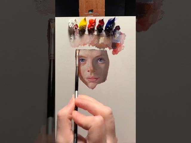 Mixing colors on the painting itself #art #painting #colormixing #oilpainting #paintingtutorial