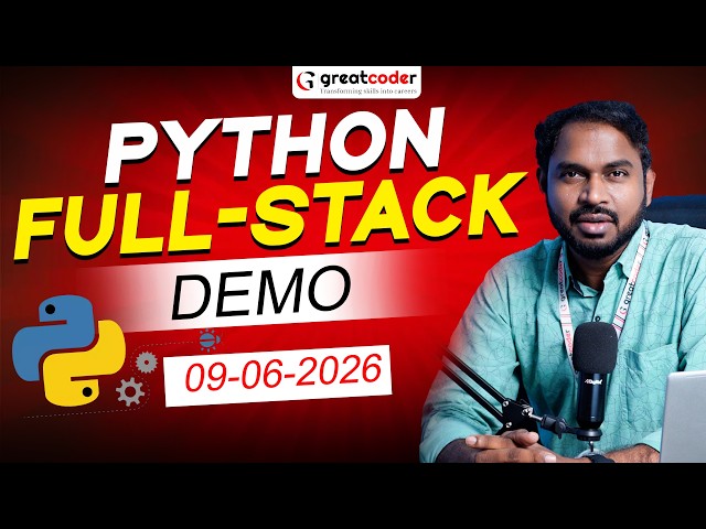 Python Fullstack Demo Class By Afroz Khan Trainer 15+ Years Exp |  09-06-2026 | Greatcoder | #yt