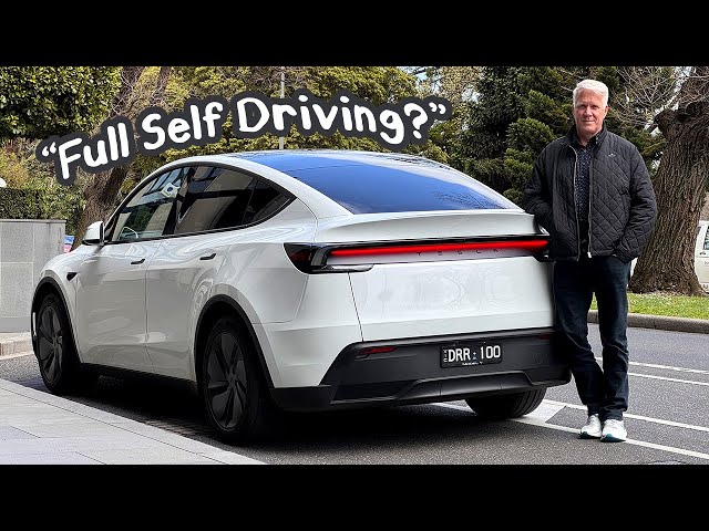 Dad tries Tesla 'Full Self Driving' for the first time