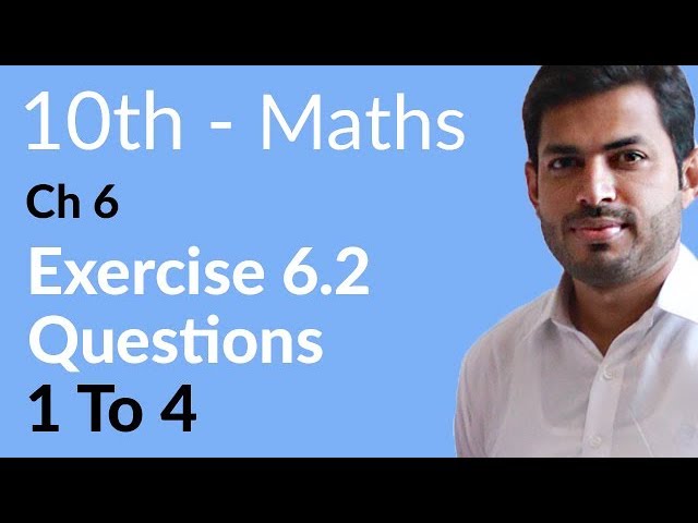 10th Class Maths solutions, ch 6, lec 1, Introduction Exercise 6.2 - Question no 1 to 4