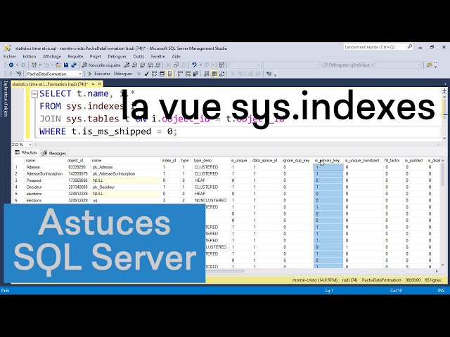Using the sys.indexes view to see indexes in SQL Server