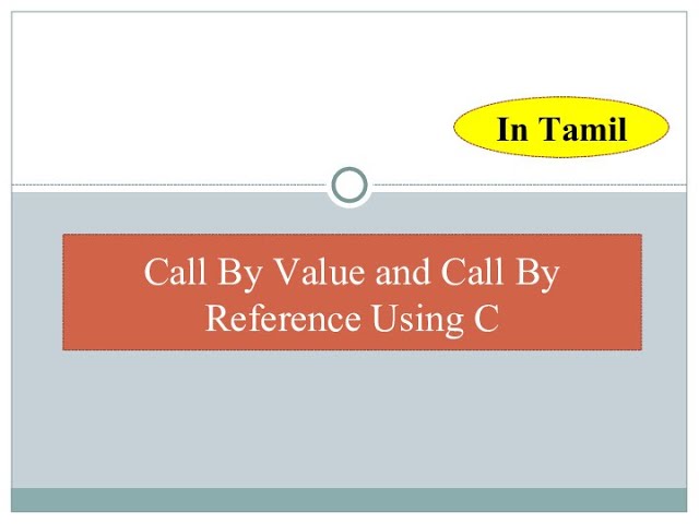 63) Call By Reference Using C | In Tamil