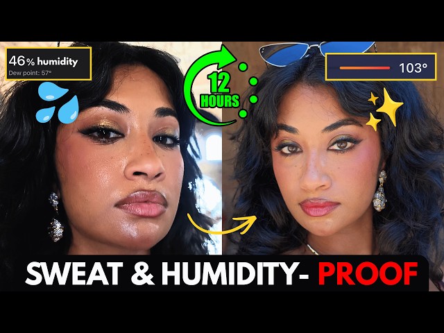 Sweat & Humidity Proof Makeup Tutorial That Lasts 12+ Hours in 103° Heat (Brown Skin 🤎)