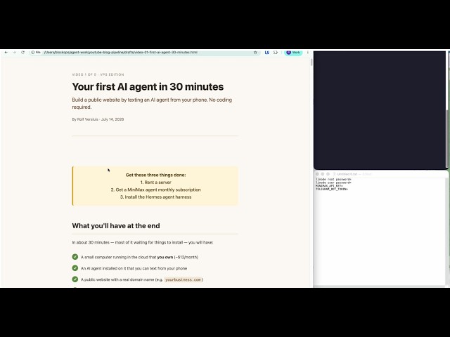 How to Set Up an AI Agent on a cloud server and Build a Website (Hermes + Linode + Telegram)