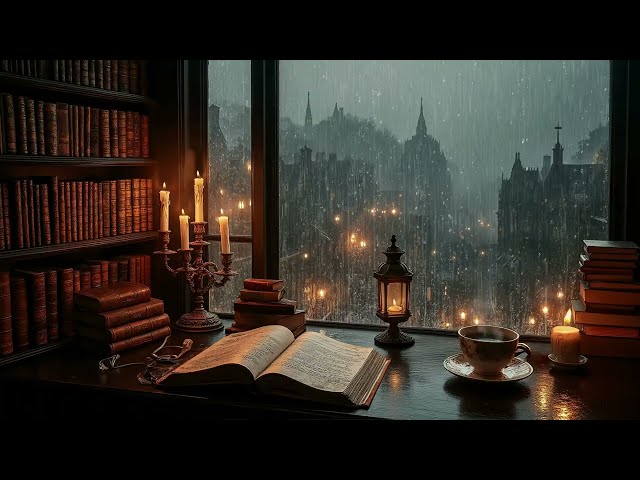 You're Reading Alone at Victorian London by the Window | Rainy Autumn Ambience | Dark Academia