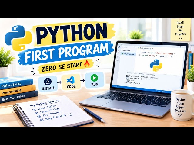 Python Installation & First Program 🐍💻 | VS Code Setup | Python Beginners Tutorial in Hindi