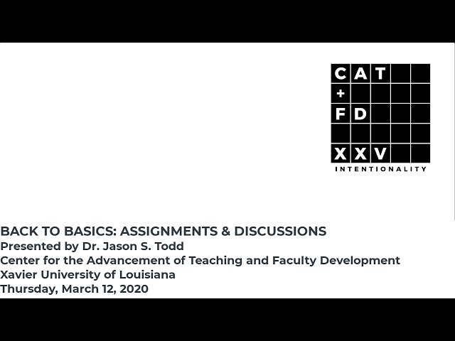 Back to Basics #2: Assignments and Discussions