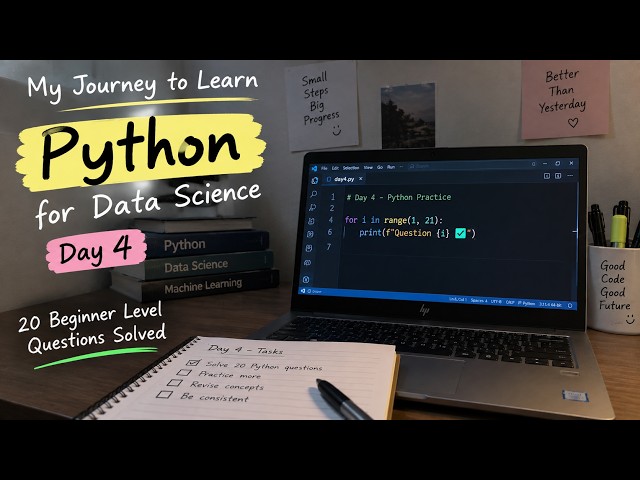 Day 4 of Learning Python for Data Science | Solved 20 Beginner Python Questions