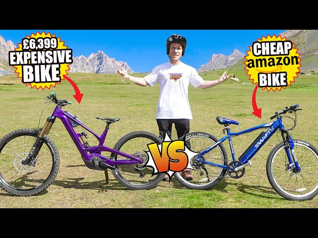 ¡BICICLETA ELÉCTRICA BARATA DE AMAZON VS. E-MTB DE GAMA ALTA Y CARA!
