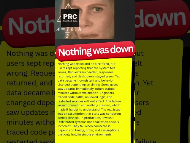 Nothing Was Down. Everything Was Wrong. #Shorts #Java #Backend #Production