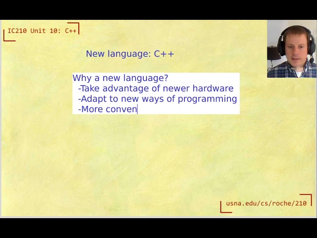 IC210 Unit 10: Intro to C++