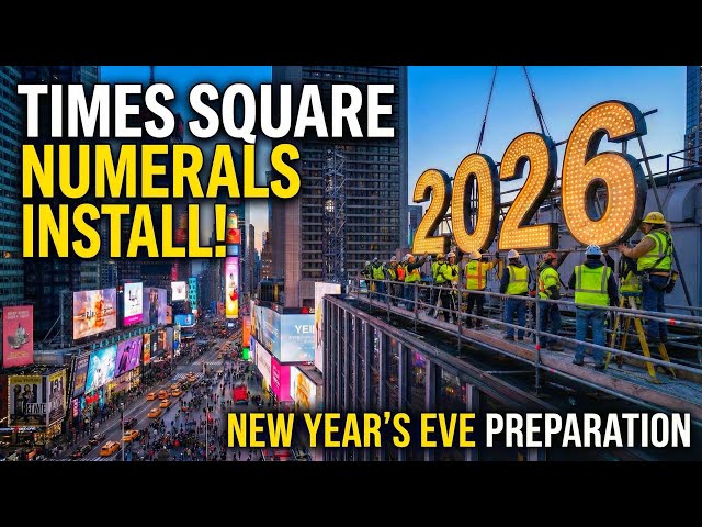 NYC Times Square New Years Eve 2026 Preparation 4K NYC 2026 Numerals Test Lighting & Installation
