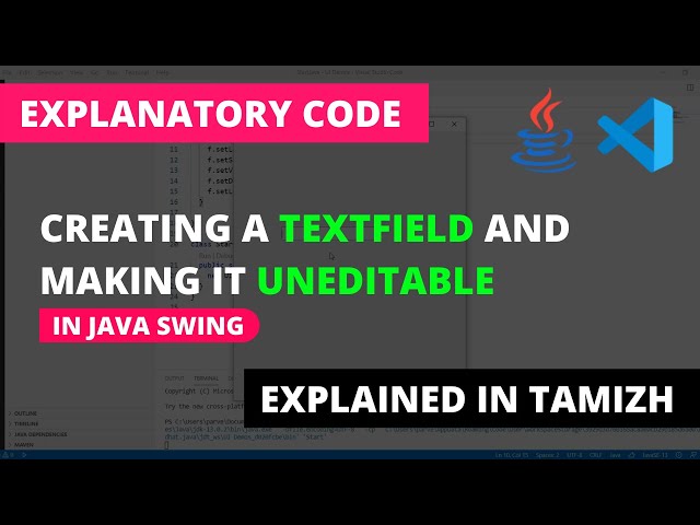Creating a Text Field and making it Uneditable | Java Swing | Explained in Tamizh