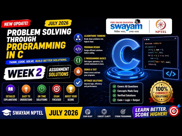 Problem Solving through Programming in C Week 2 Assignment Answers 2026 | NPTEL July 2026 | 100%