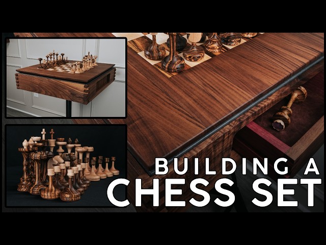 Building a Complete Chess Set Start to Finish (woodworking with commentary)