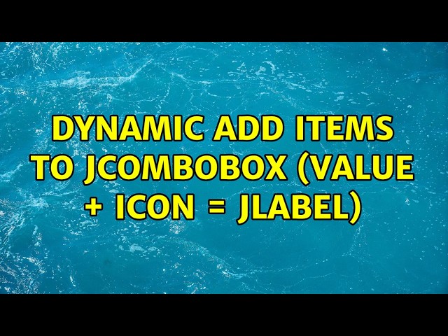 Dynamic add items to JComboBox (value + icon = jlabel)