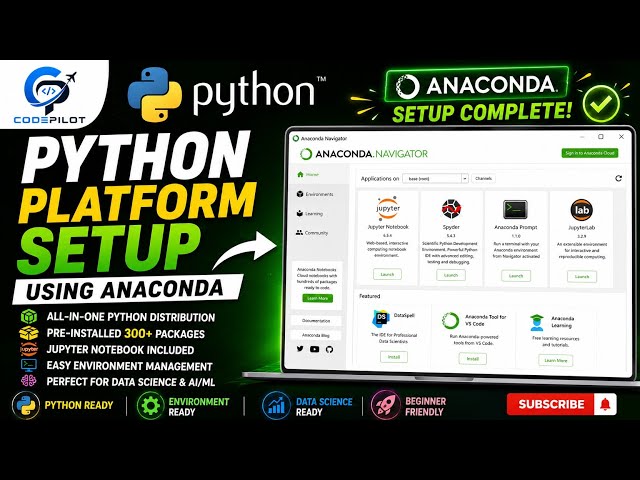 Python environment Anaconda installation Best for ML and data science. #codepilot #python #anaconda 