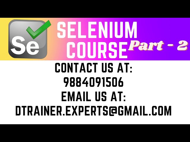 Selenium Course Part - 2