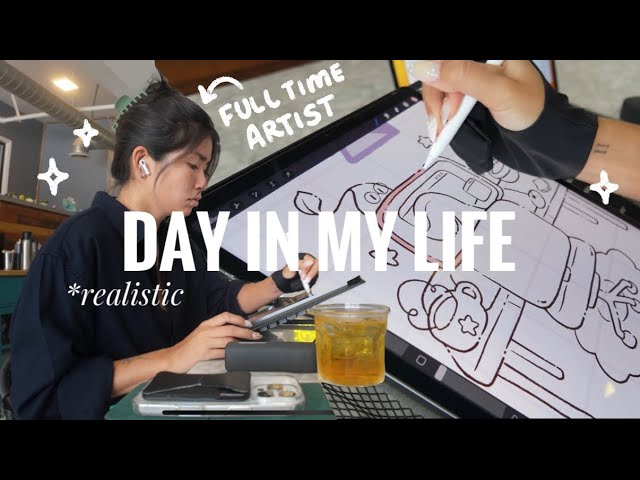 a ✨realistic✨ day in my life as a full-time artist (con prep, inventory, drawing)