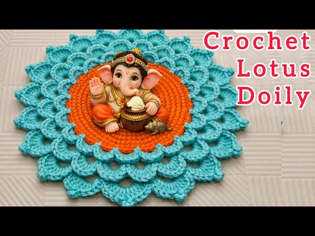 Crochet 🪷Lotus Doily/ Coaster | Easy step by step tutorial