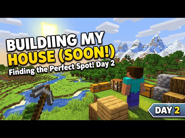 FINDING THE PERFECT SPOT! 🌲 | Minecraft Java Survival - Day 2 (Getting Ready to Build!)