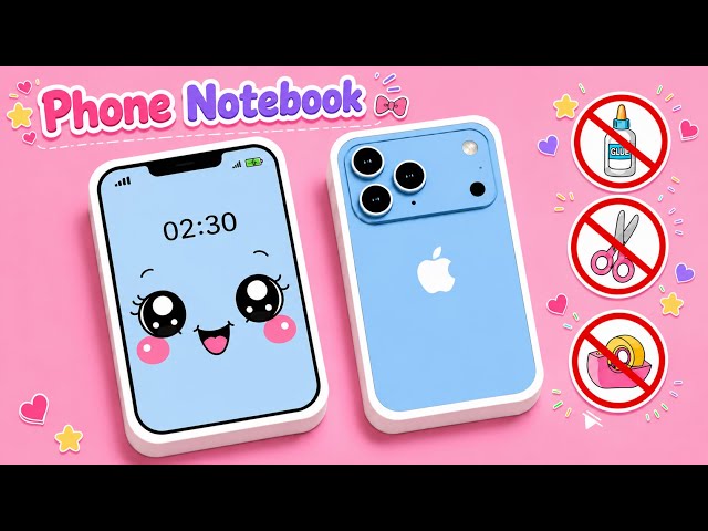 DIY Kawaii Phone Notebook / No Glue, No Scissors / Paper Crafts / Easy Craft Ideas / School Project