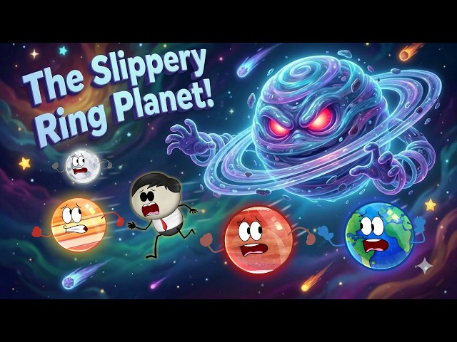 The Slippery Ring Planet! | #aumsum #kids #science