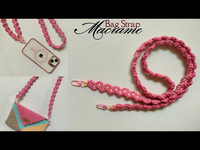 DIY Macrame Phone Bag Strap 2-in-1 | Macrame Daisy Phone Strap | Macrame Lanyard with Flower Pattern
