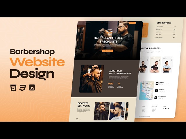 How to Create a Responsive Barbershop Website From Scratch | HTML, CSS & JavaScript