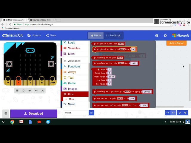 Programmera en lysdiod att blinka, Micro:bit