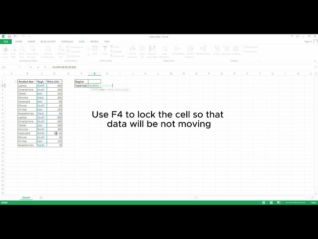 Excel Tips: SUM, SUMIF, and SUMIFS with Data Validation: Simplifying Formulas
