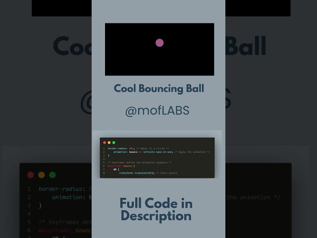 Cool Bouncing Ball | Html | CSS | mofLABS