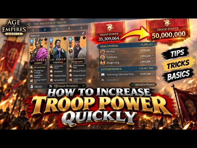 Max YOUR Troop Power! Beginner Guide! Age of Empires Mobile
