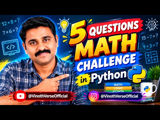 Can You Beat Python? 🧠🔥 | 5 Questions Math Challenge in Python | Tamil