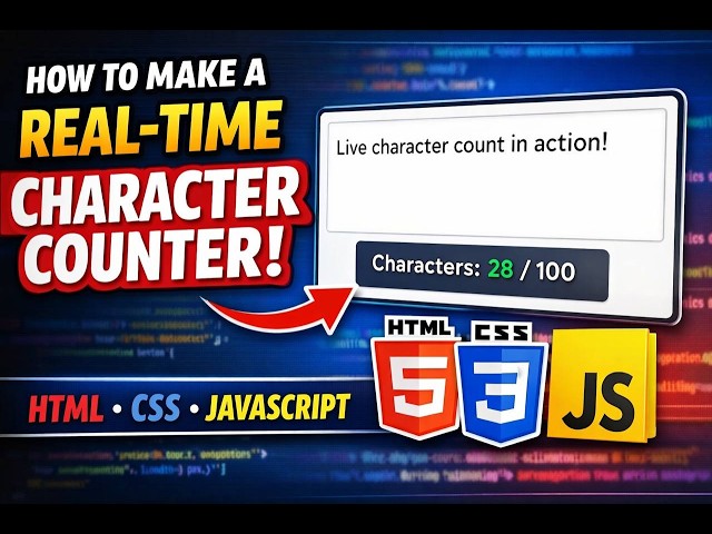 Create a real-time character counter with HTML, CSS, and JavaScript – easy step-by-step guide!