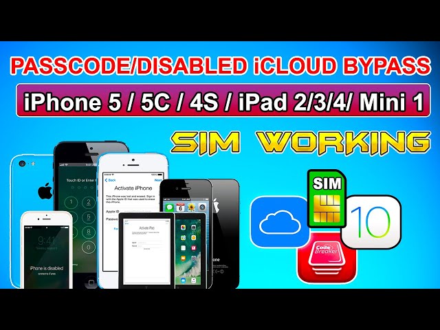 ✅🔥Passcode/Disabled iCloud Bypass with Signal iPhone 5/5C/iPad 4/iPad 2/3/iPhone 4S/iPad Mini iOS 10